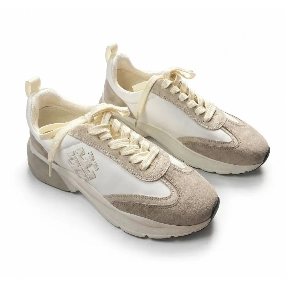 Tory Burch Good Luck Trainer Sneakers w/Suede Trim Size 8M
